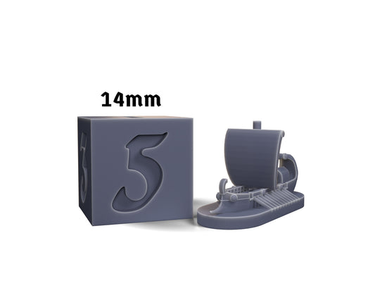 Galley scale comparison with 14mm die