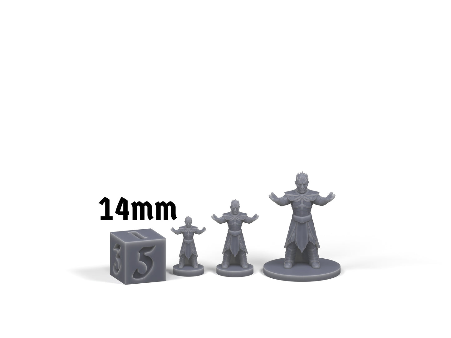 Night King sizes and die comparison