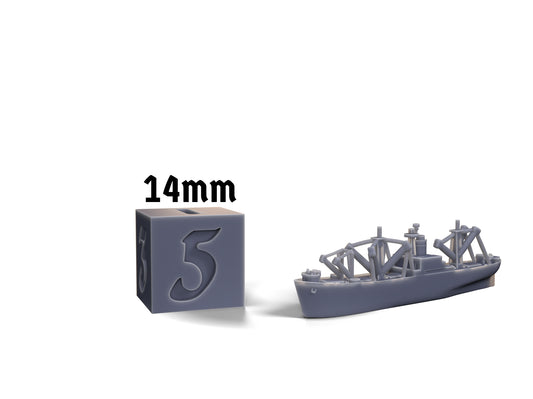 Andromeda Class Ship scale comparison with 14mm die