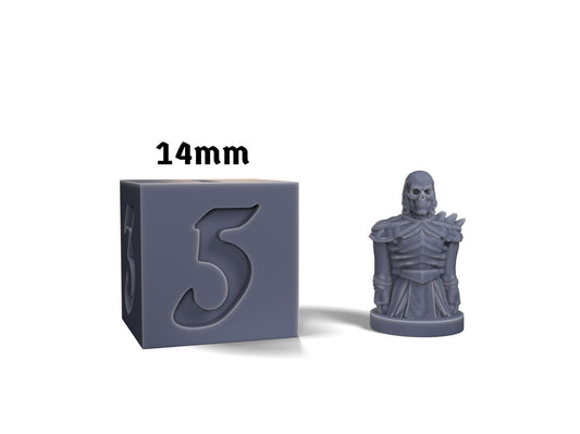 White Walker Pawn scale comparison with 14mm die