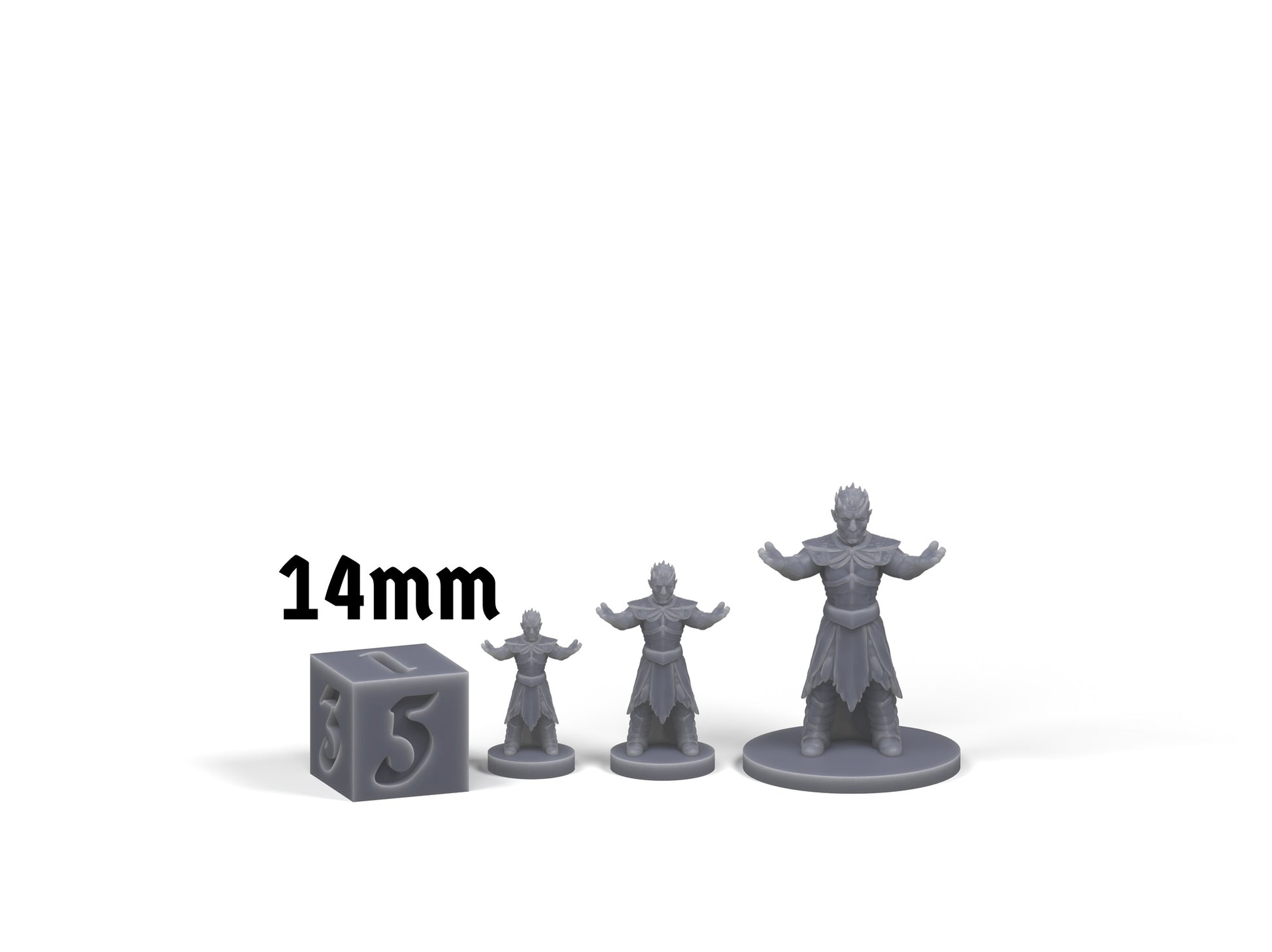 Night King sizes and die comparison