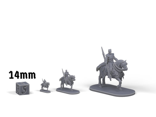Night King Cavalry XE316 size comparison with 14mm die