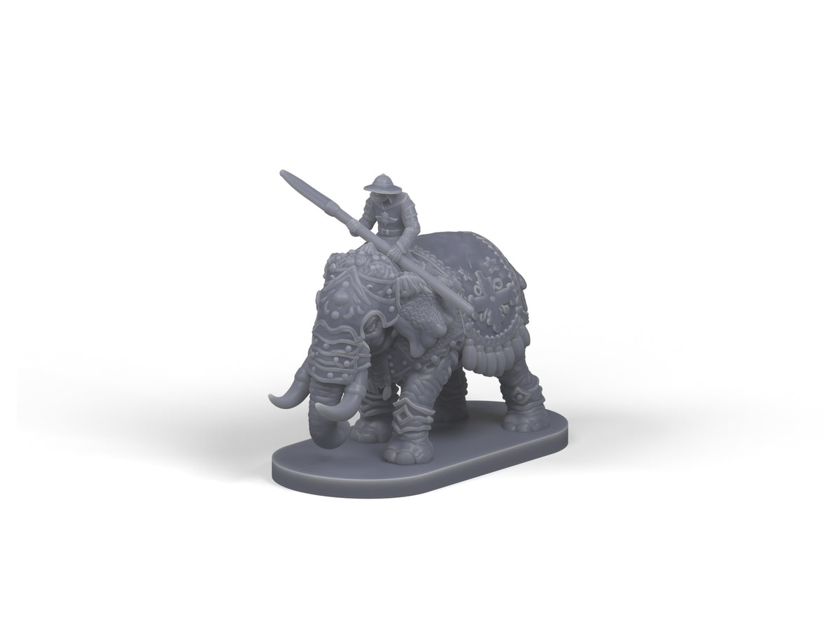 Elephant cavalry 3D printed mounted war elephant miniature