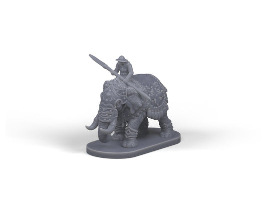 Elephant cavalry 3D printed mounted war elephant miniature
