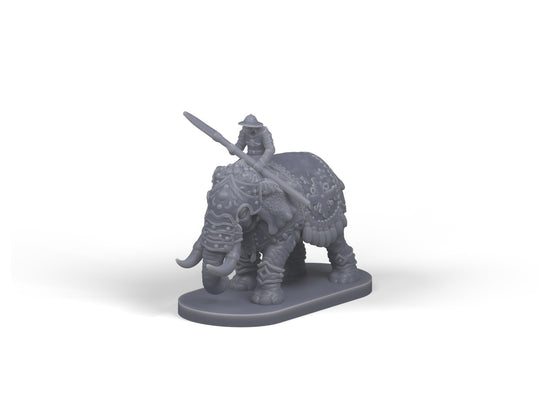 Elephant cavalry 3D printed mounted war elephant miniature