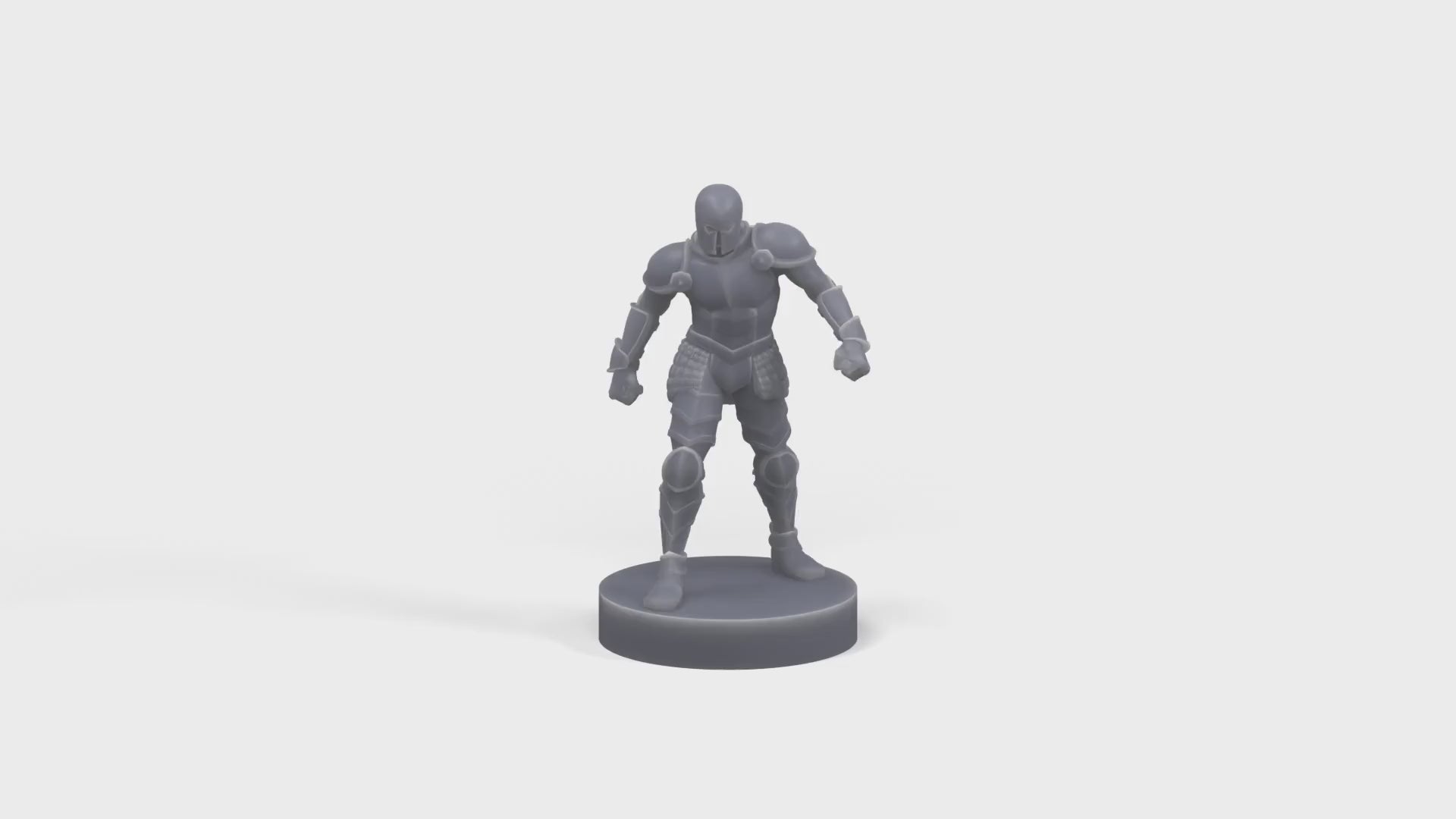 Animated armor miniature rotating 360 degrees
